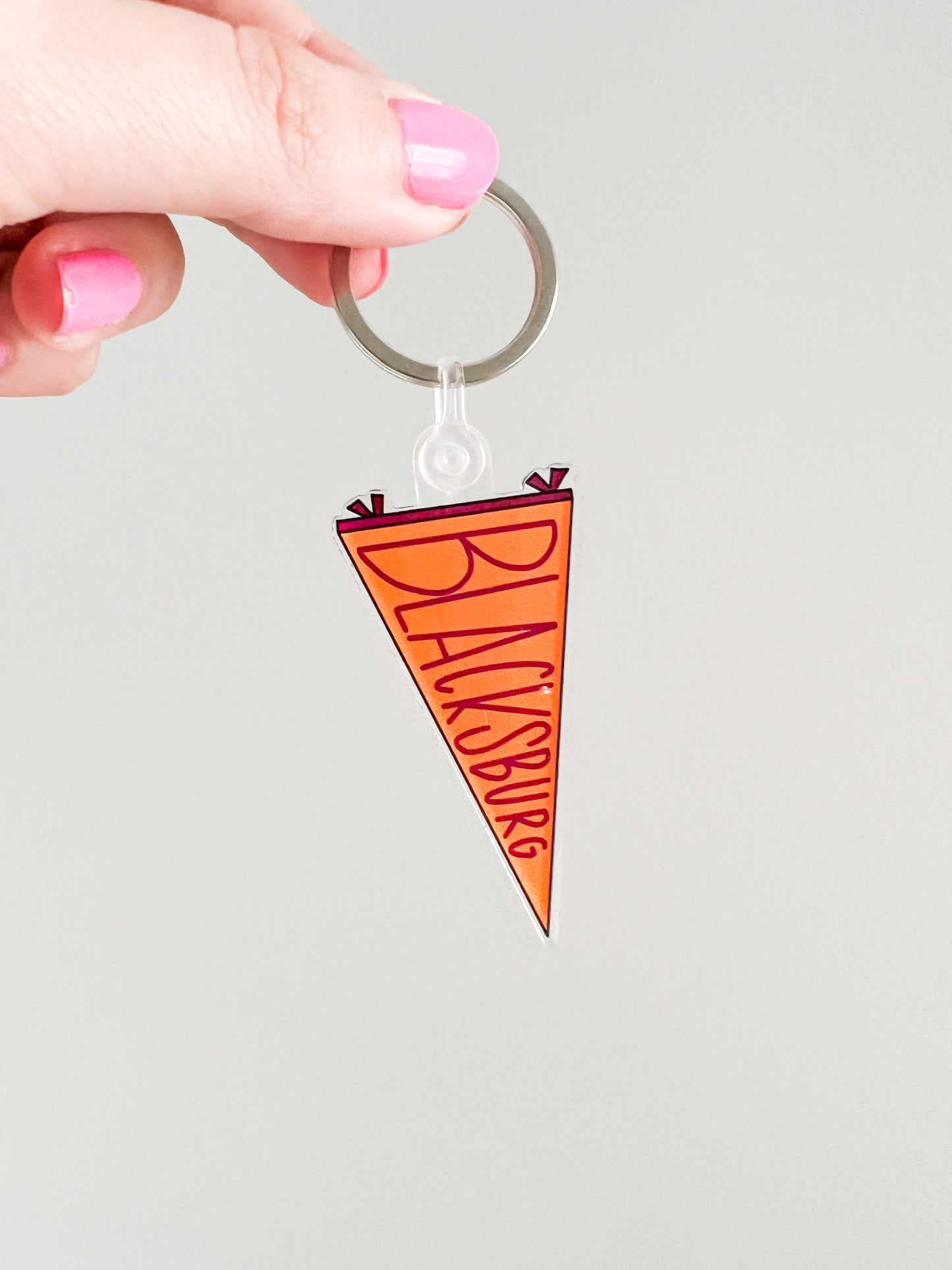 Blacksburg pennant flag acrylic keychain
