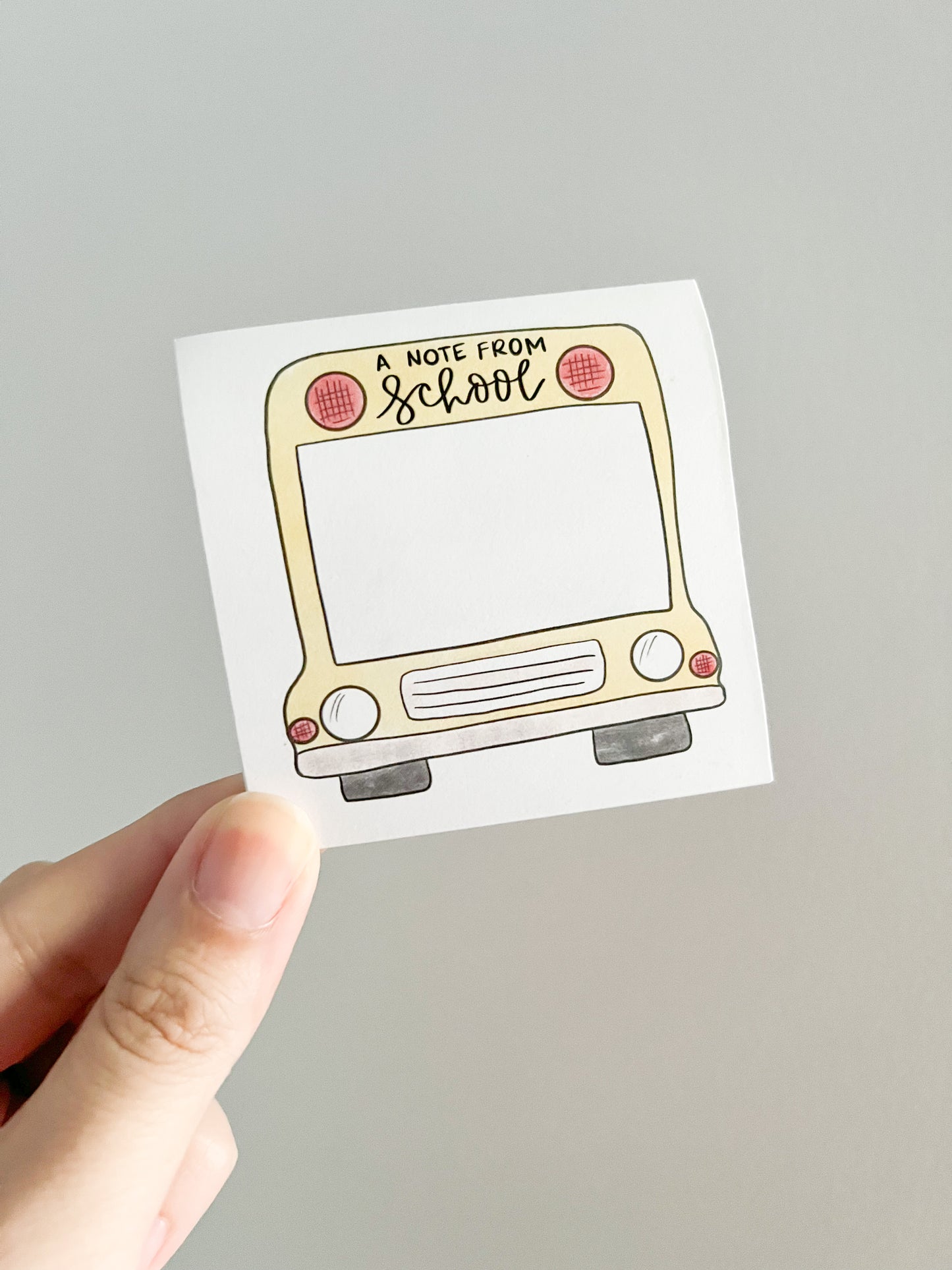 A note from school -bus sticker notes