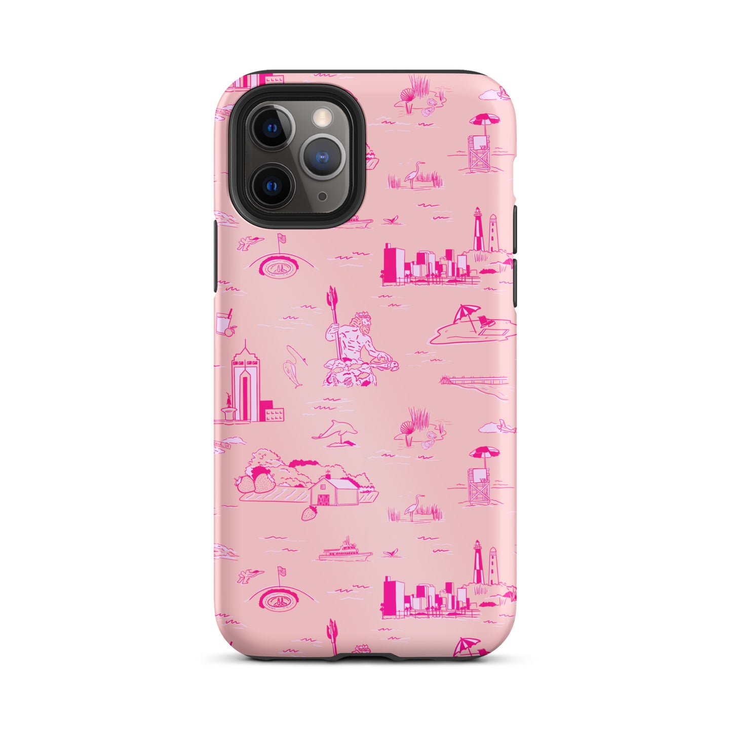 Virginia Beach Toile - Pink on pink Tough iPhone case
