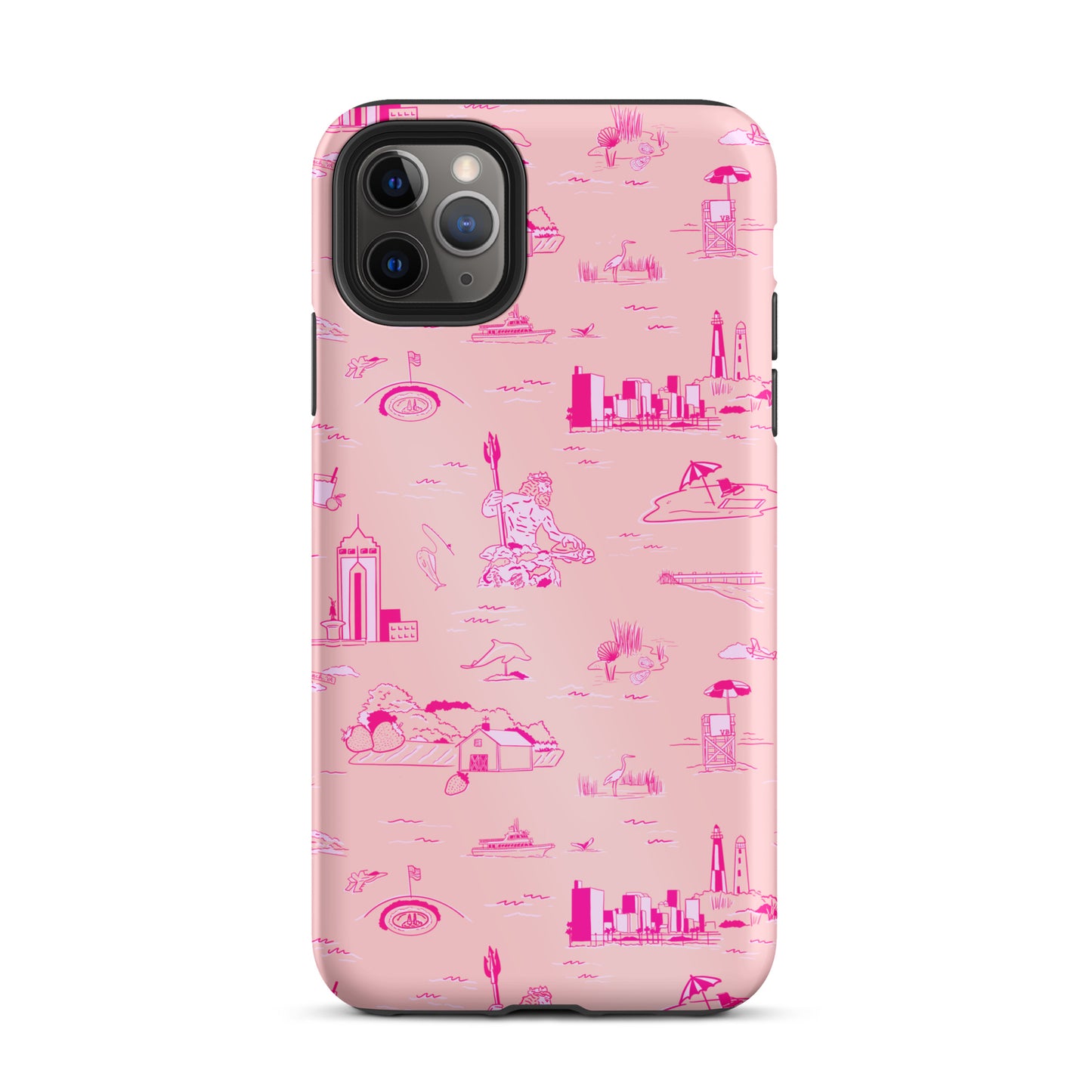Virginia Beach Toile - Pink on pink Tough iPhone case