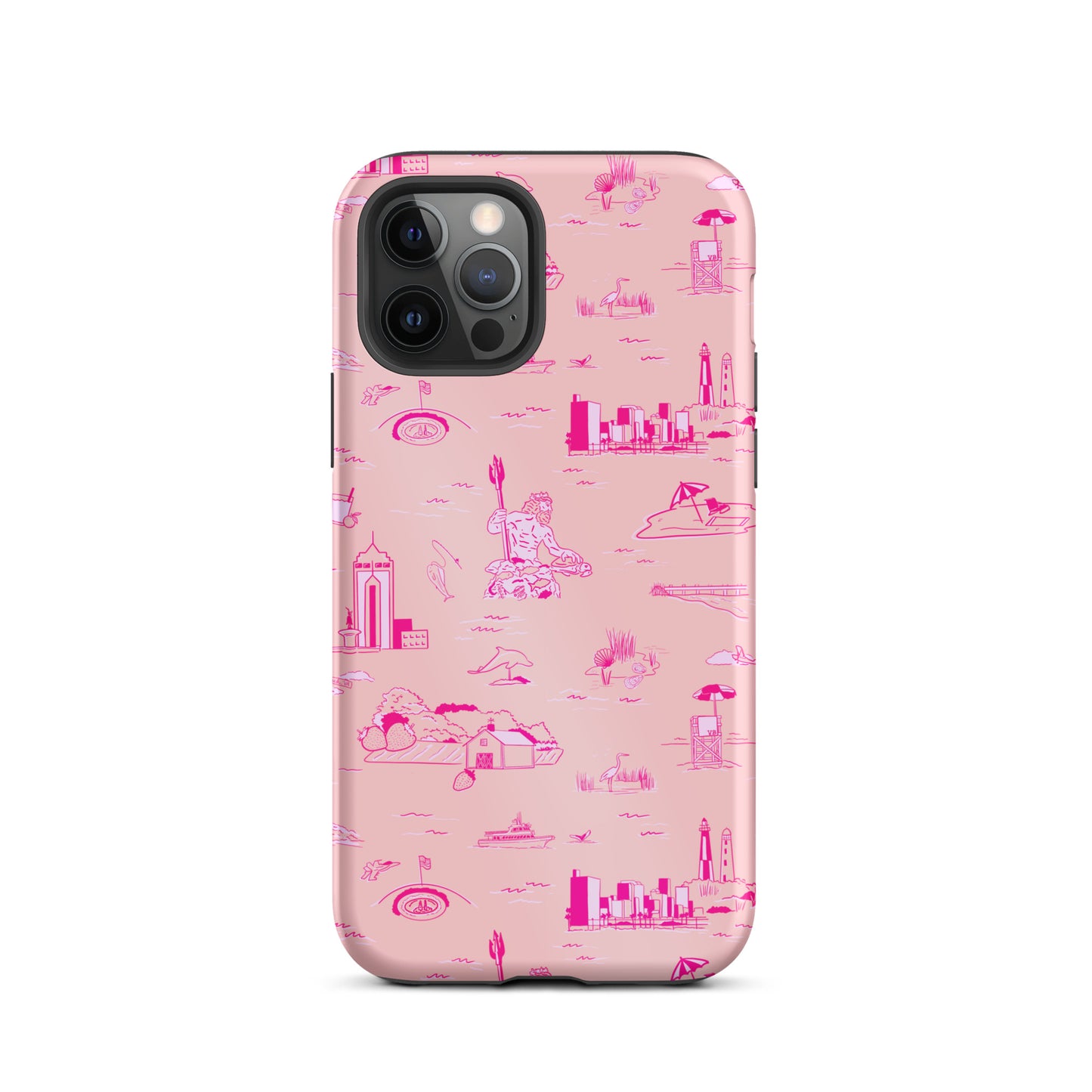 Virginia Beach Toile - Pink on pink Tough iPhone case