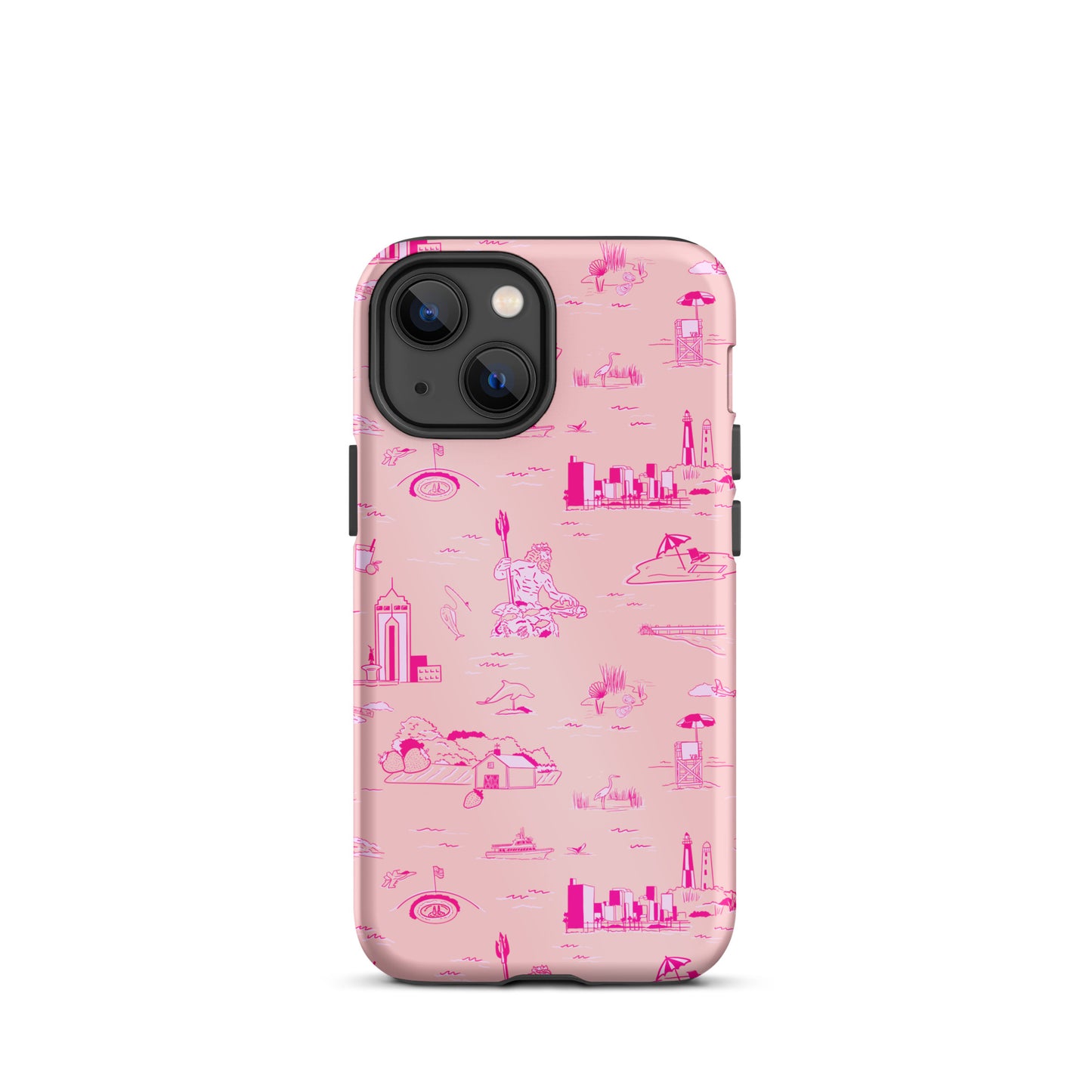 Virginia Beach Toile - Pink on pink Tough iPhone case