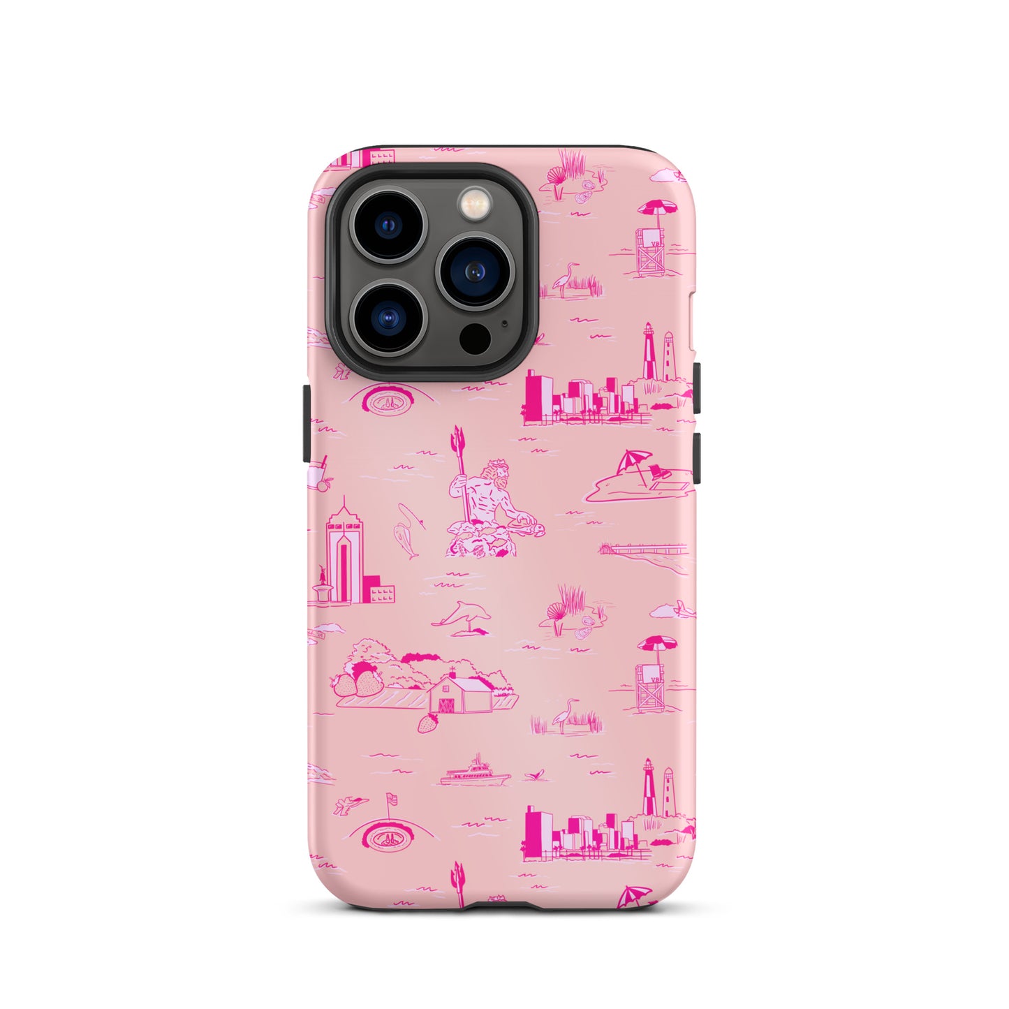 Virginia Beach Toile - Pink on pink Tough iPhone case