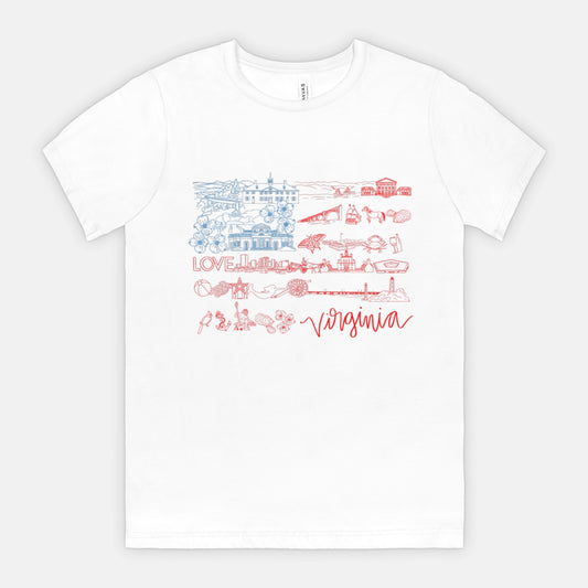 Patriotic Virginia Bella Canvas Unisex Tee