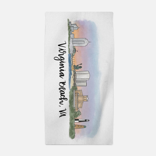 Virginia beach, VA Skyline Beach Premium Beach Towel