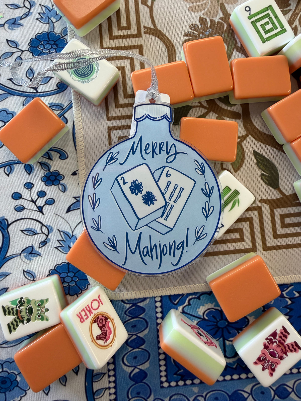 Mahjong Ornament | Acrylic Christmas Ornament | Mahjong Gift | Mahjong League Gift | Holiday Ornament | Mahjong Decor | Gift for Her (Copy)