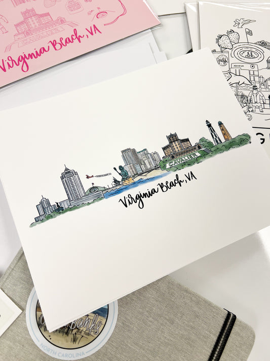 Virginia Beach Skyline Print (style 2)