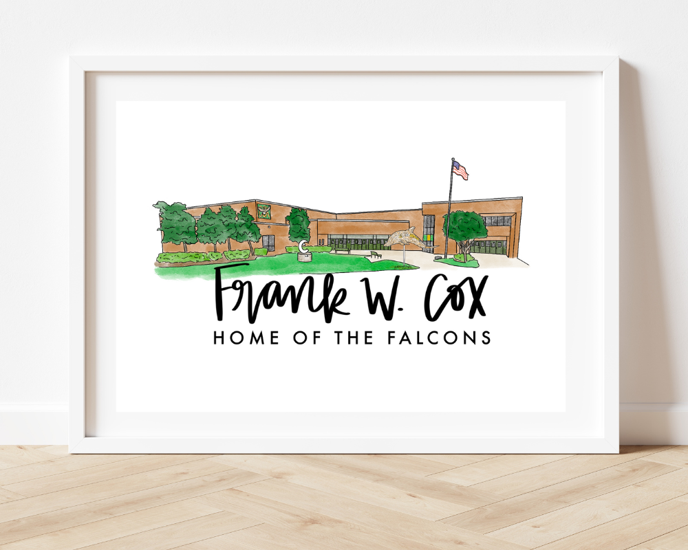 Cox High School 8x10 Art Print - Virginia Beach High Schools