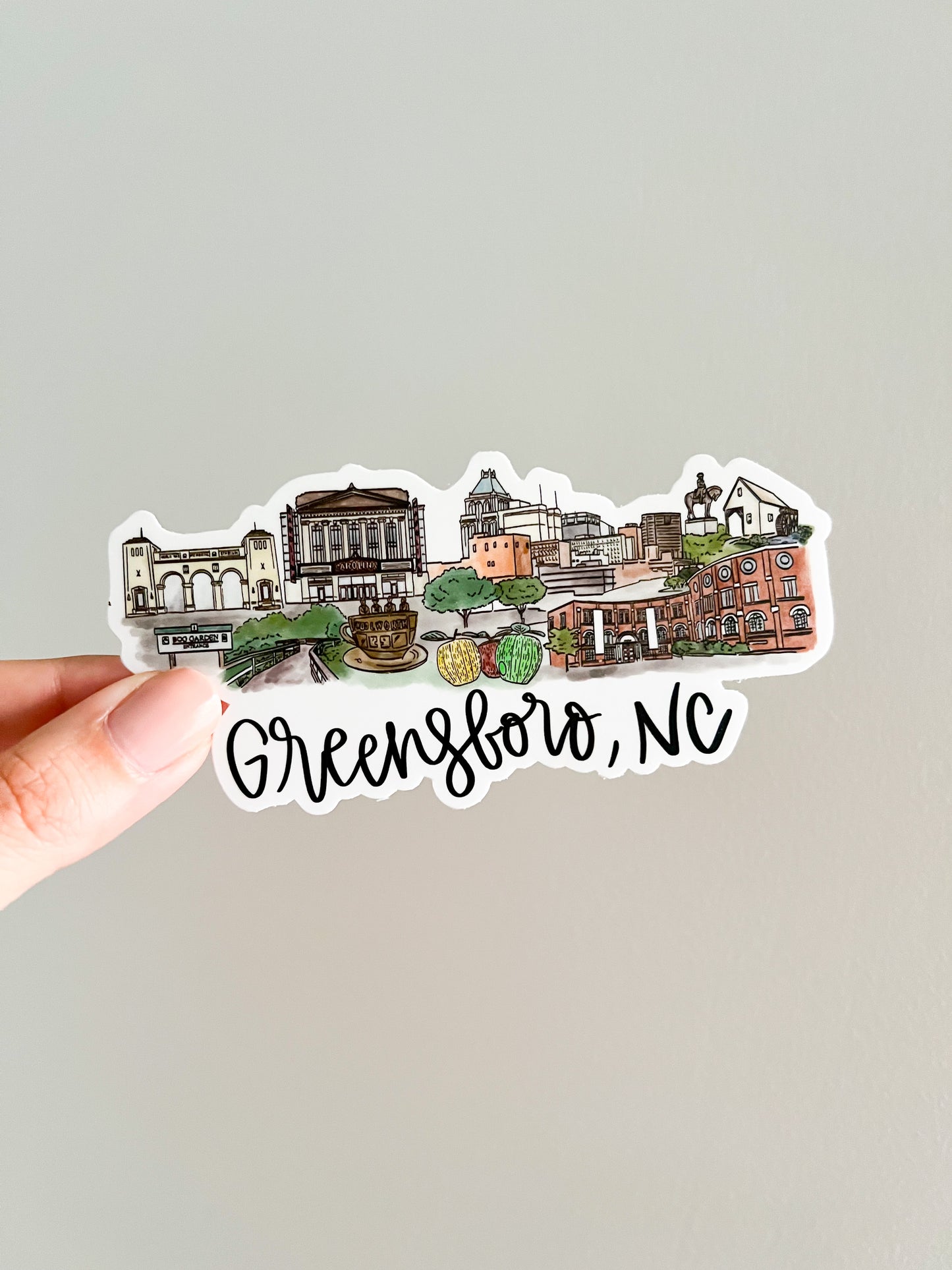 Greensboro, NC North Carolina Skyline/landmark sticker