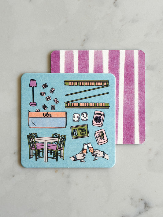 Mahjong Essentials Disposable Coasters – Set of 12
