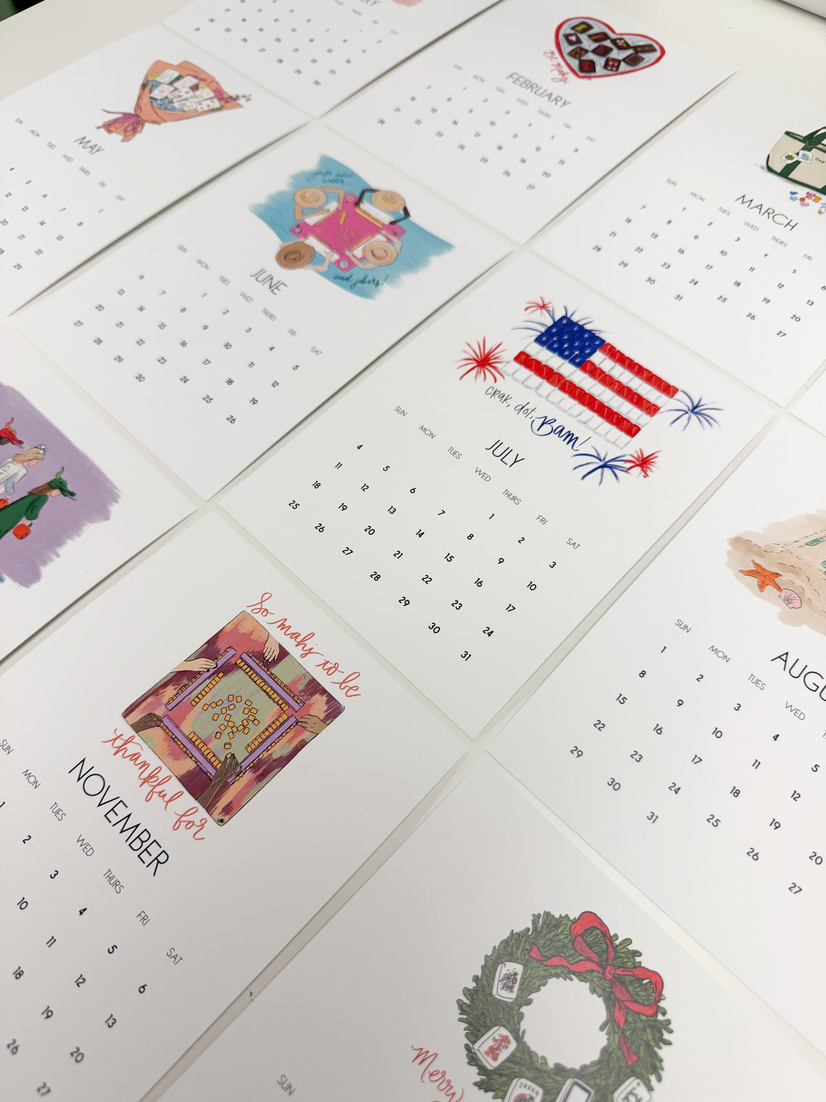 Mahjong Desktop Calendar 2027