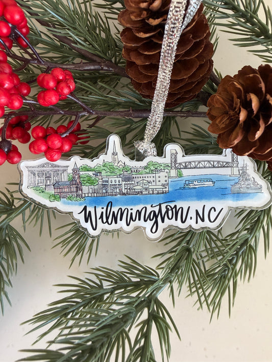 Wilmington, North Carolina Acrylic Skyline Ornament - NC