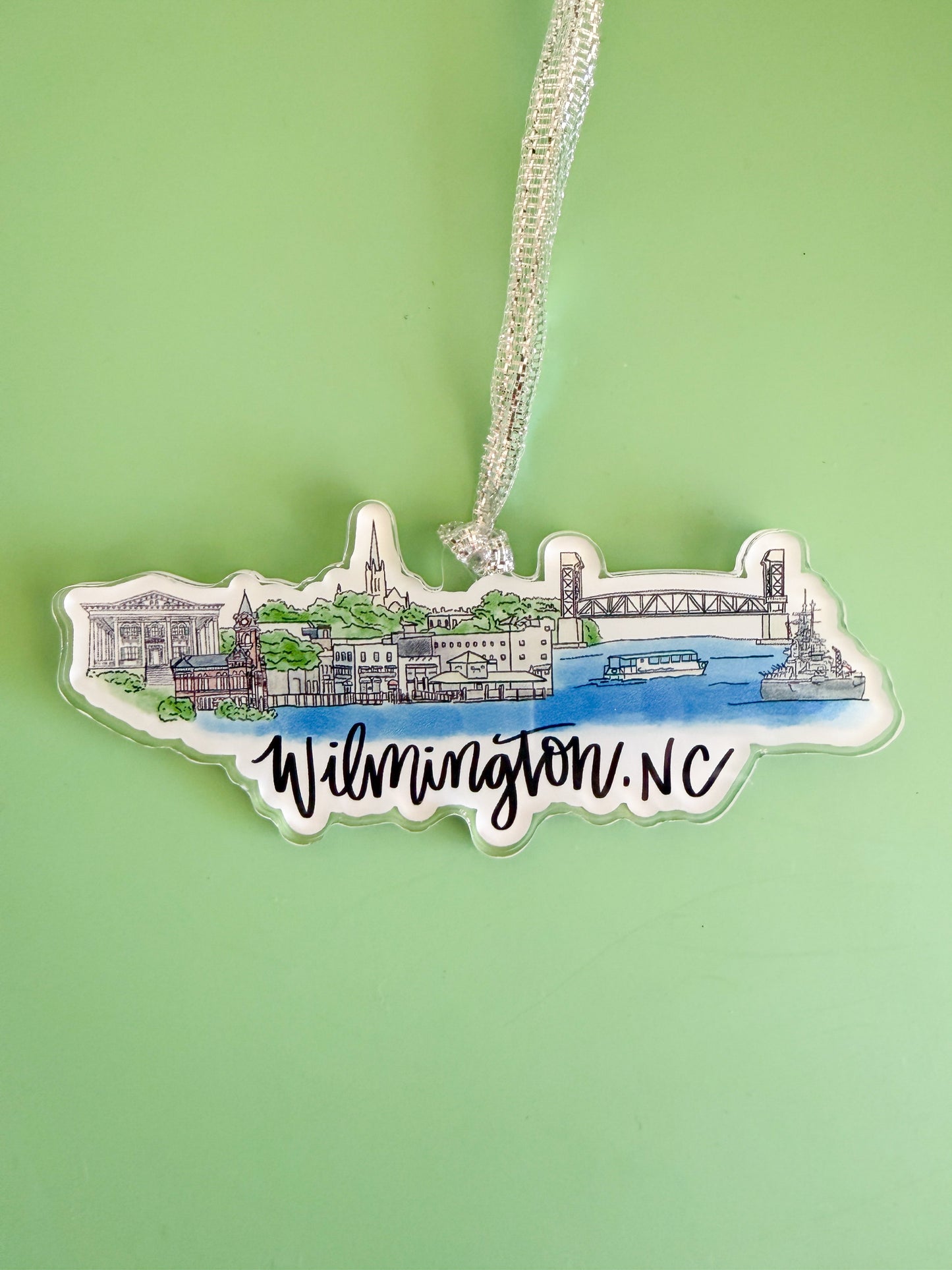 Wilmington, North Carolina Acrylic Skyline Ornament - NC