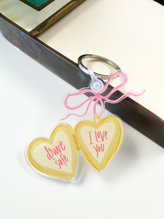 Drive Safe - Love you Locket keychain