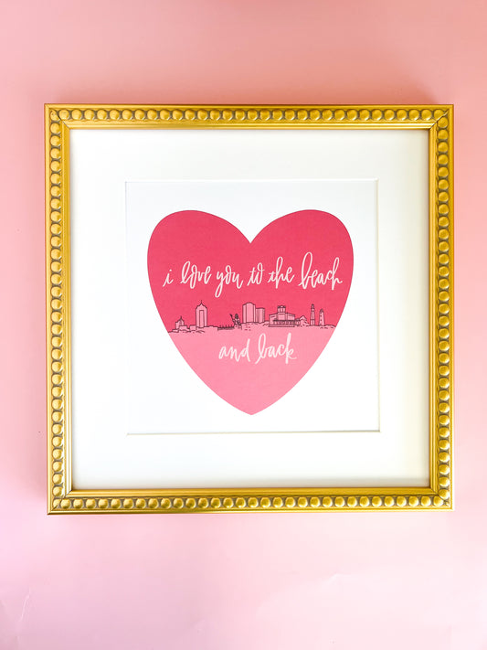I Love you to the Beach and Back Framed Print - Valentine's Day