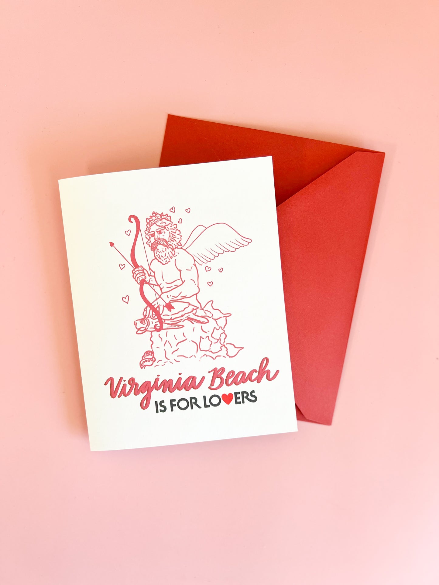 King Neptune Cupid - Virginia Beach is for Lovers Card - Valentine's Day