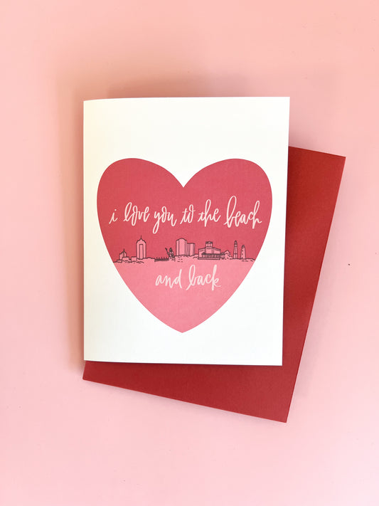 Love you to the beach and back card - Virginia Beach - Valentine's Day