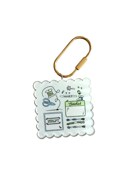 Needlepoint Bag Charm | Acrylic Purse Charm | Stitcher Gift | Project Bag Charm | Needlepoint Accessory | Gift for Needlepointer