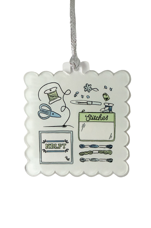 Needlepoint Ornament | Acrylic Christmas Ornament | Stitcher Gift | Needlepoint Gift | Craft Ornament | Embroidery Ornament