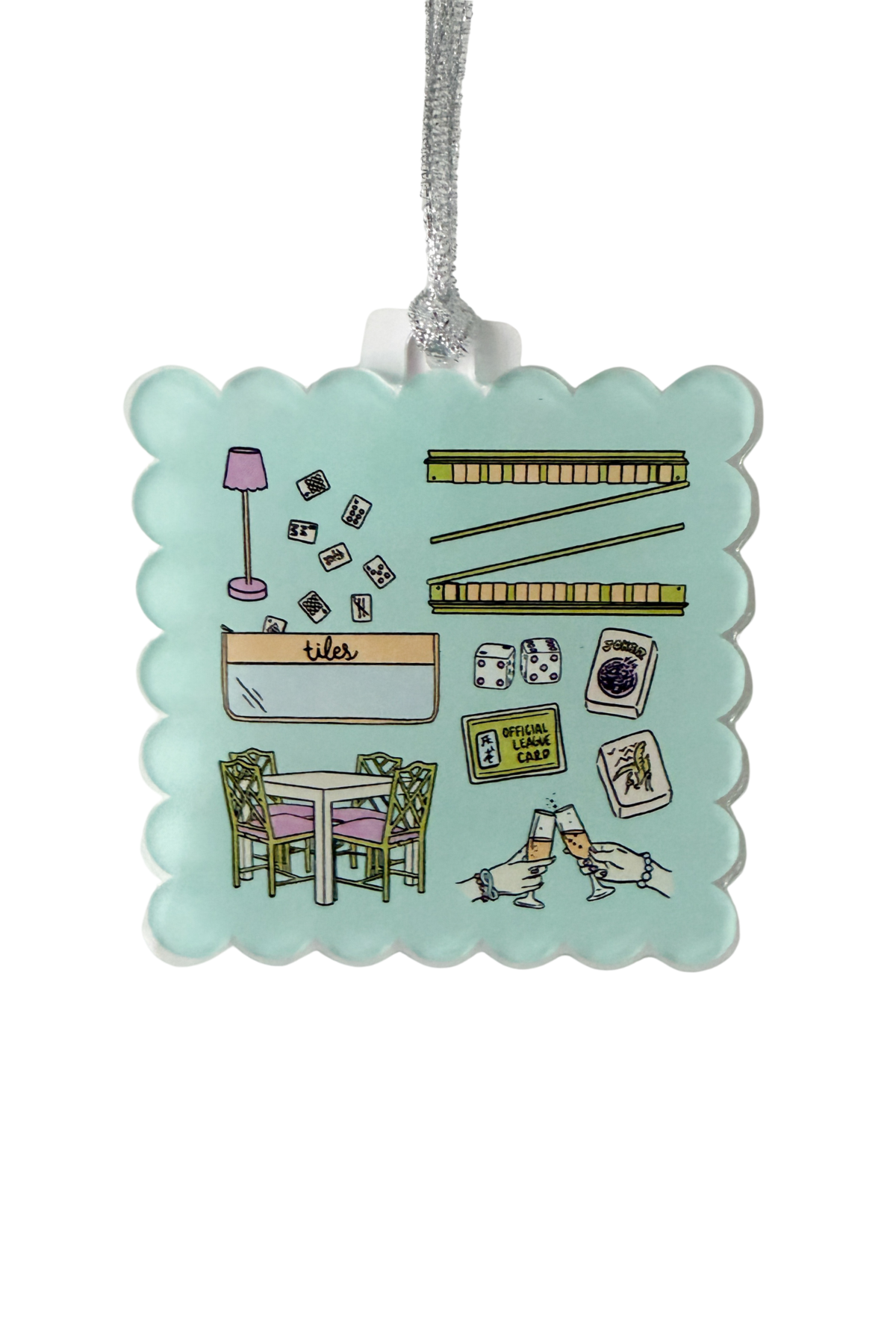 Mahjong Ornament | Acrylic Christmas Ornament | Mahjong Gift | Mahjong League Gift | Holiday Ornament | Mahjong Decor | Gift for Her