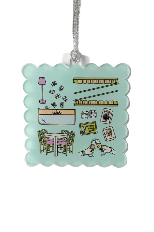 Mahjong Ornament | Acrylic Christmas Ornament | Mahjong Gift | Mahjong League Gift | Holiday Ornament | Mahjong Decor | Gift for Her