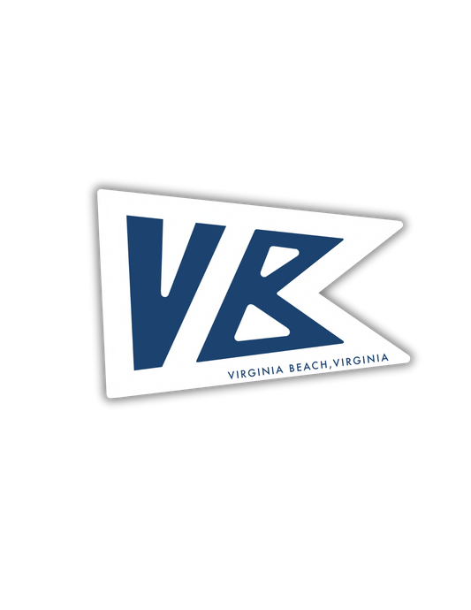 Virginia Beach Sticker - Virginia - VB Burgee flag Yacht style flag sticker