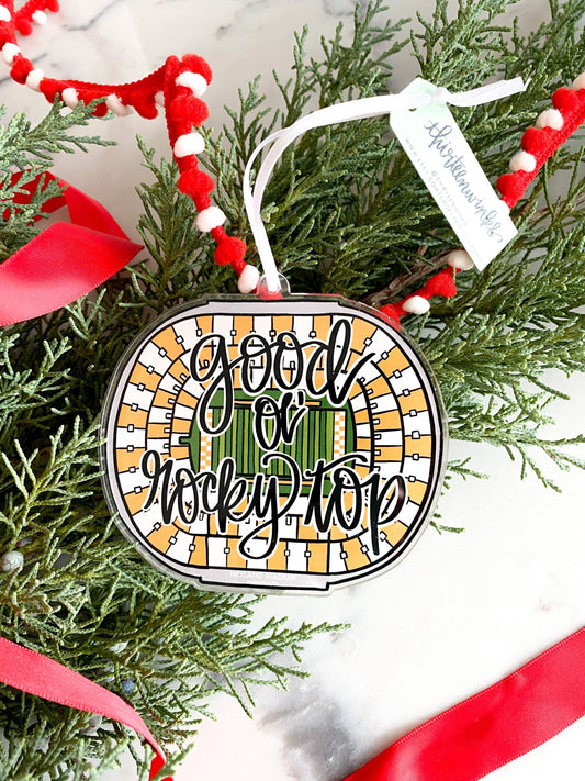 Good ol rocky top (university of Tennessee) Knoxville TN acrylic stadium ornament