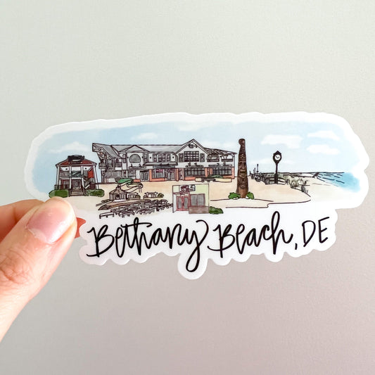 Bethany Beach DE (Delaware) Skyline sticker
