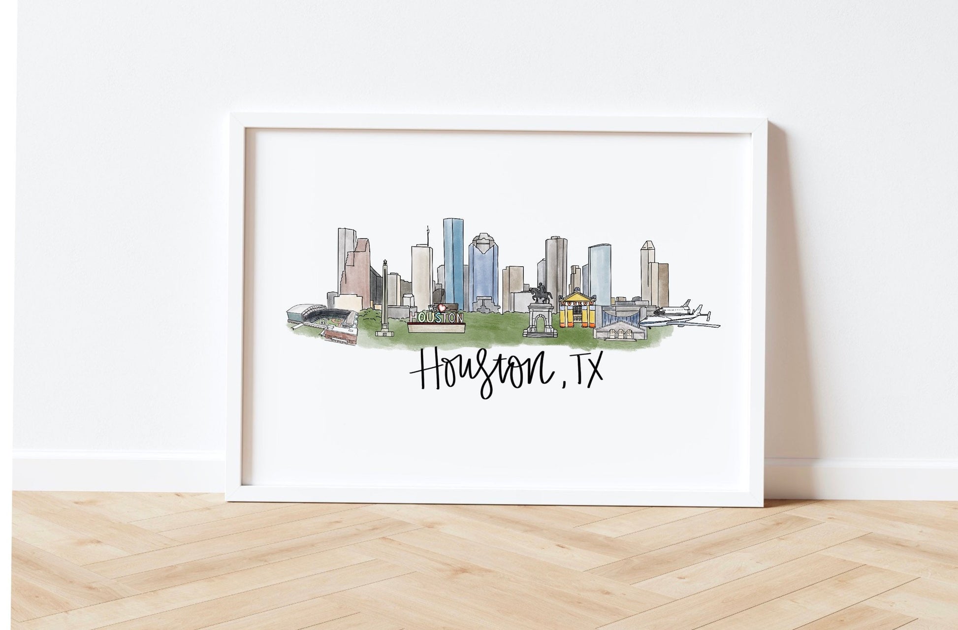 Houston, TX -Texas Skyline Print
