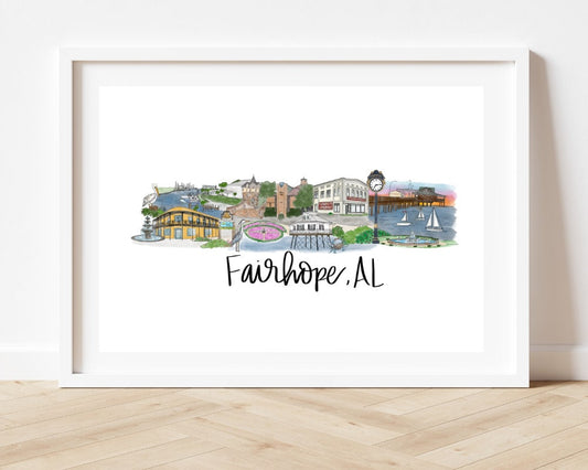 Fairhope Alabama (AL) Skyline Print