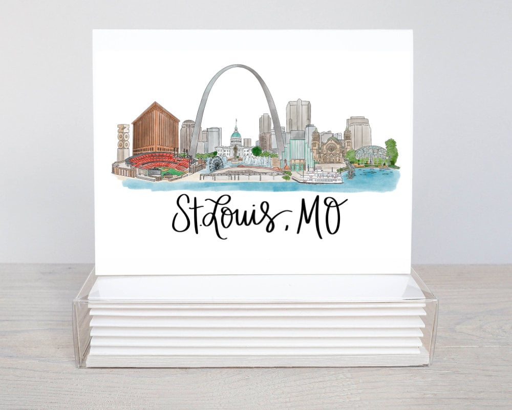 St. Louis Missouri (MO) Skyline Notecard set (6)