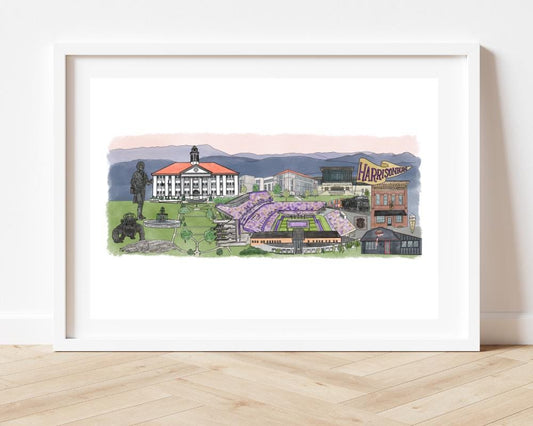 Harrisonburg Virginia Skyline Print