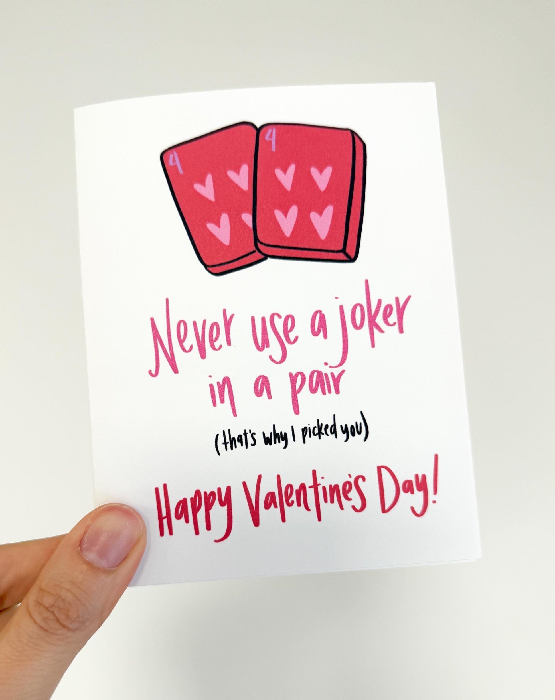 Mahjong Valentine’s Day Card | Never Use a Joker in a Pair | Funny Mahjong Love Card | Valentine Card for Mahjong Players | Couples Card
