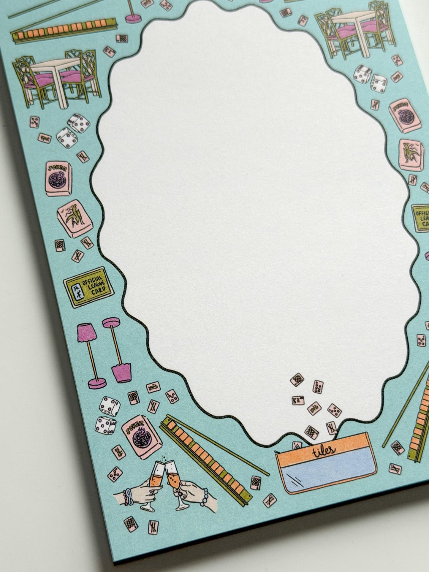 Mahjong Essentials Notepad – 5x7 Game Night To Do List | Mahjong Lover Gift | Hostess Gift | Cute Mahjong Stationery