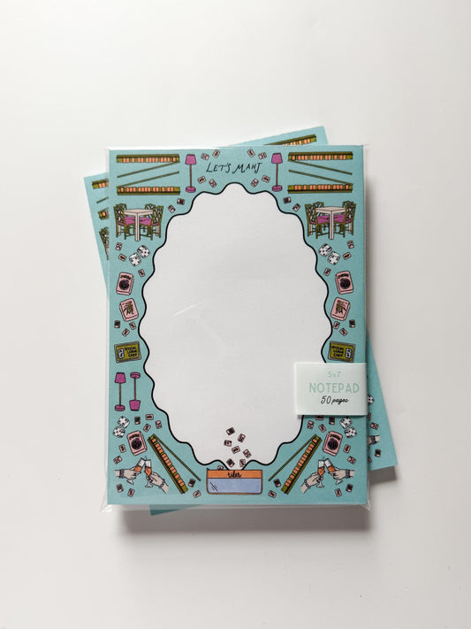 Mahjong Essentials Notepad – 5x7 Game Night To Do List | Mahjong Lover Gift | Hostess Gift | Cute Mahjong Stationery