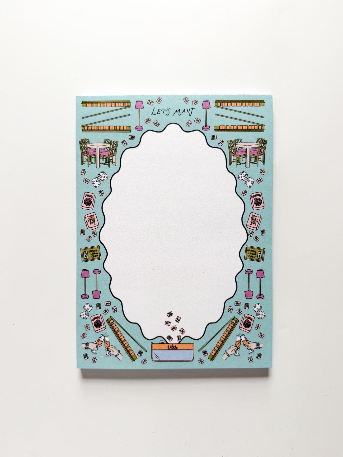 Mahjong Essentials Notepad – 5x7 Game Night To Do List | Mahjong Lover Gift | Hostess Gift | Cute Mahjong Stationery