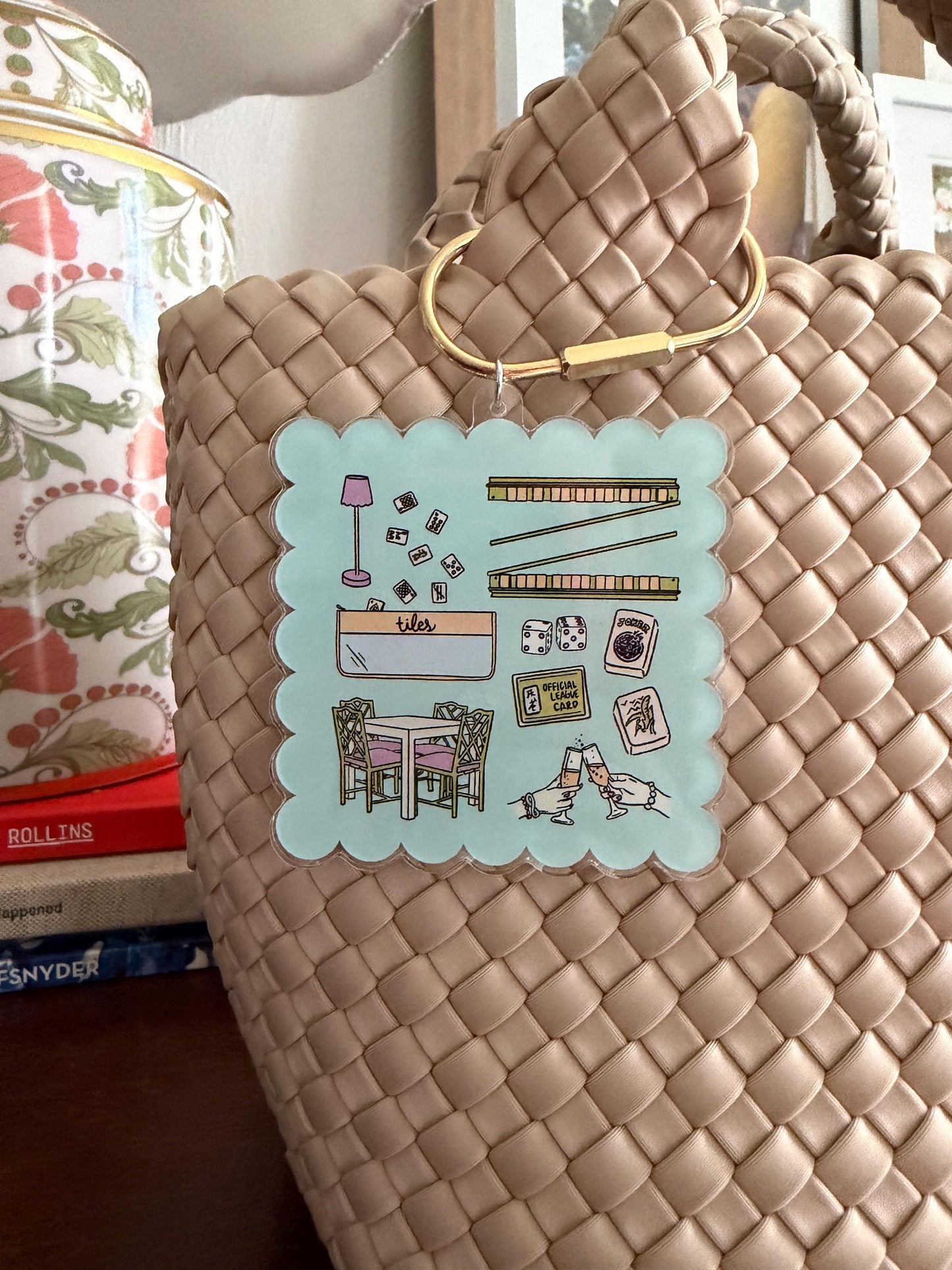 Mahjong Bag Charm | Acrylic Purse Charm | Mahjong Accessory | Mahjong Keychain | Gift for Her