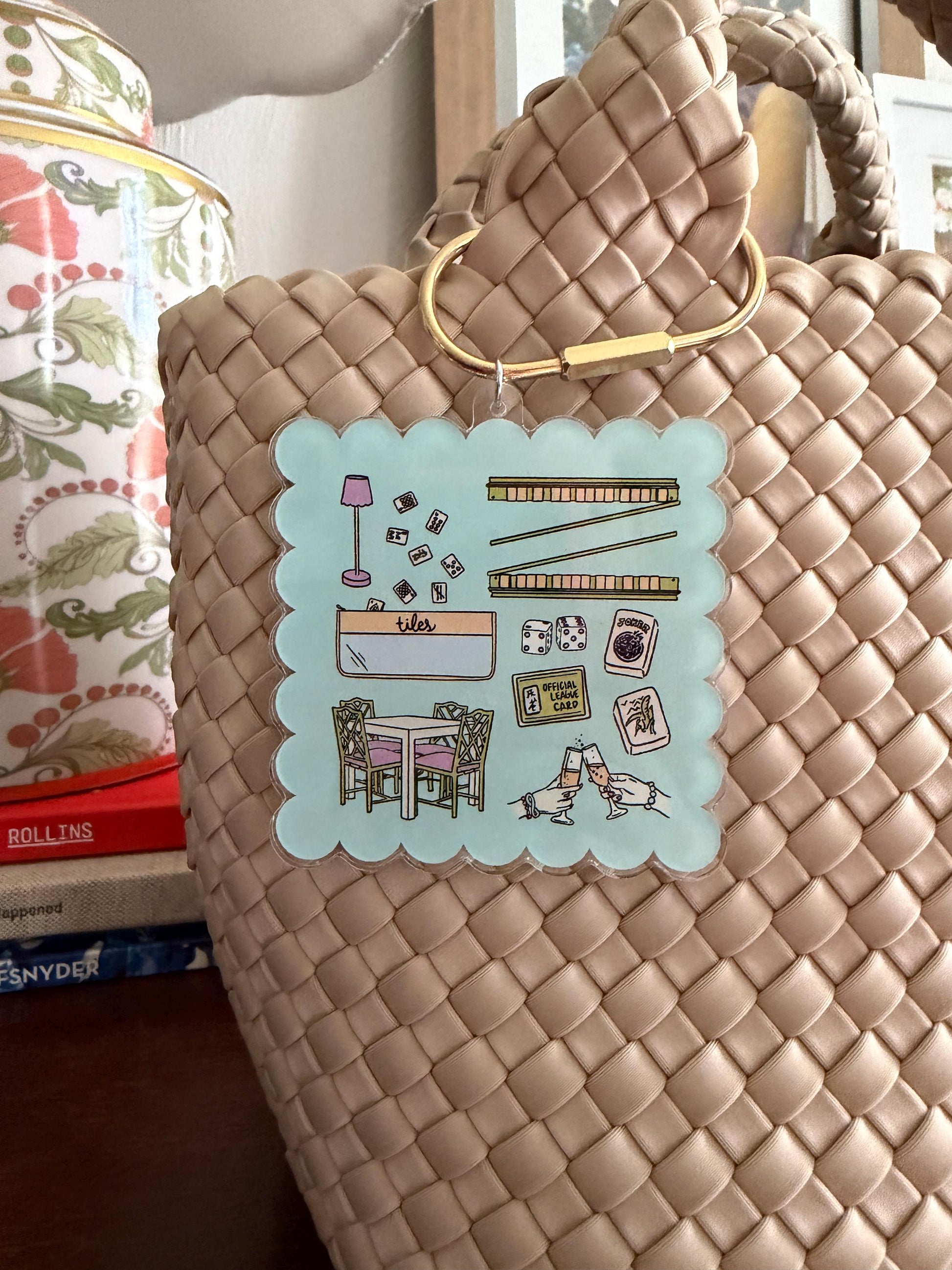 Mahjong Bag Charm | Acrylic Purse Charm | Mahjong Accessory | Mahjong Keychain | Gift for Her