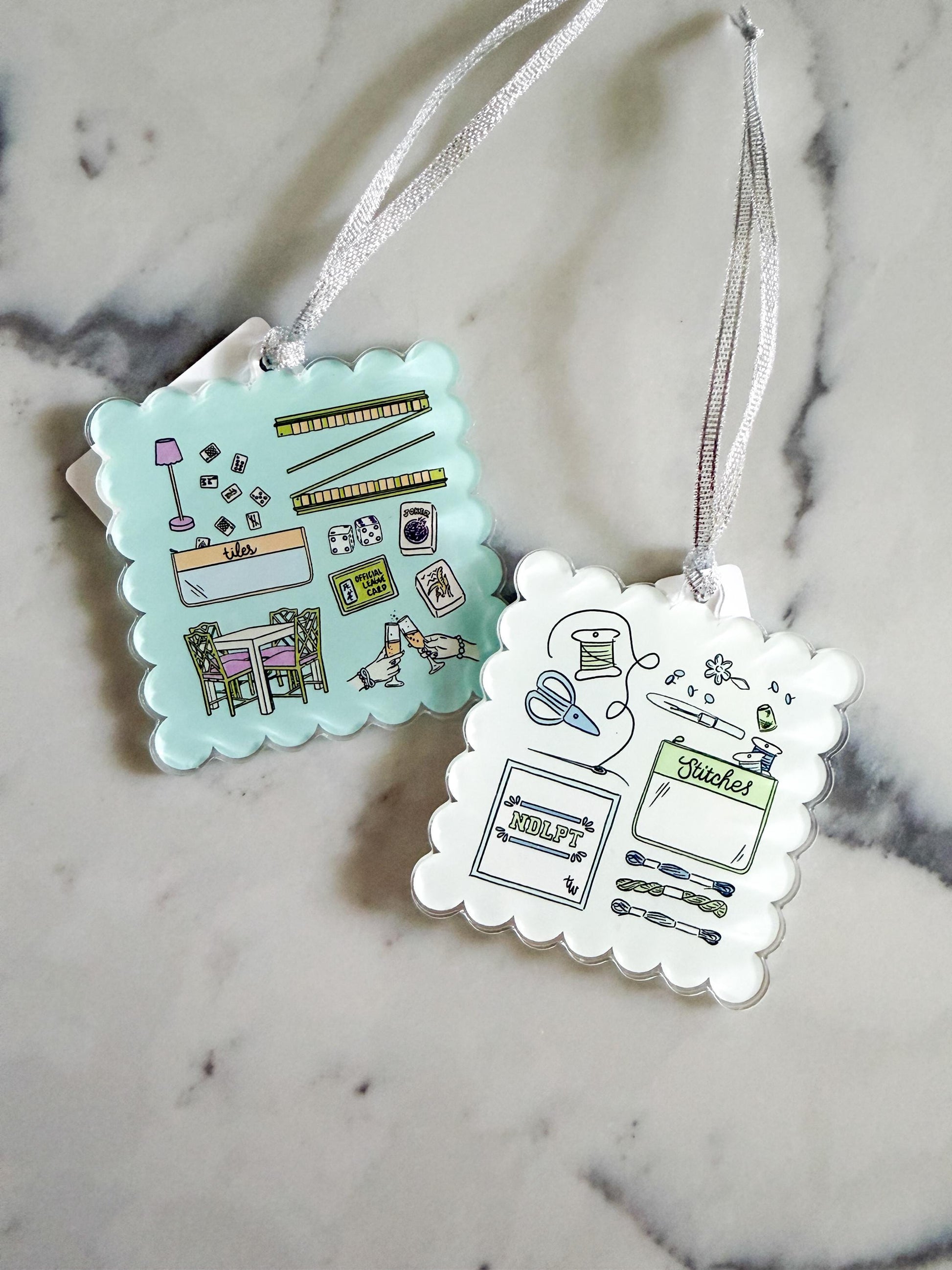 Needlepoint Ornament | Acrylic Christmas Ornament | Stitcher Gift | Needlepoint Gift | Craft Ornament | Embroidery Ornament