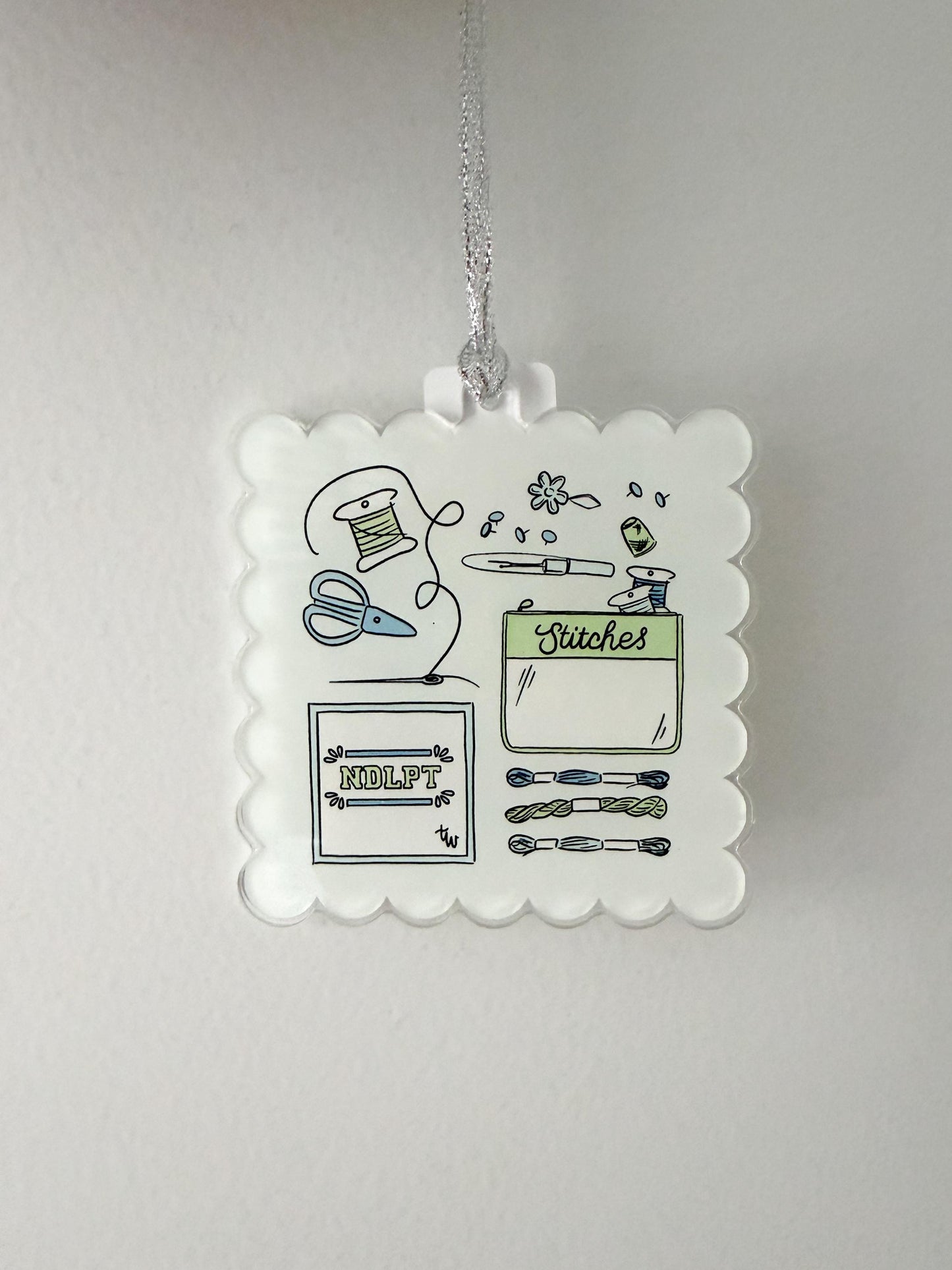 Needlepoint Ornament | Acrylic Christmas Ornament | Stitcher Gift | Needlepoint Gift | Craft Ornament | Embroidery Ornament