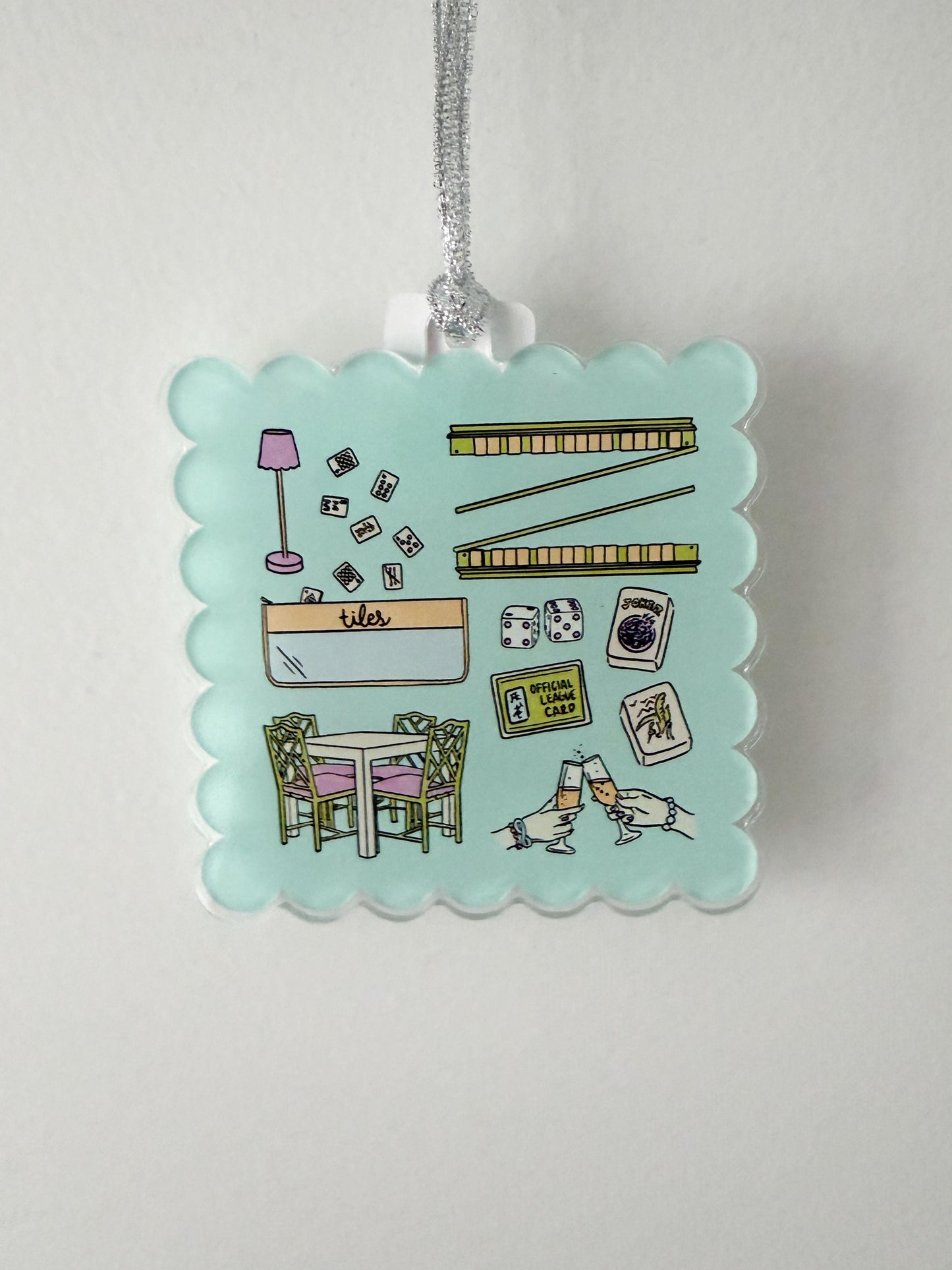 Mahjong Ornament | Acrylic Christmas Ornament | Mahjong Gift | Mahjong League Gift | Holiday Ornament | Mahjong Decor | Gift for Her