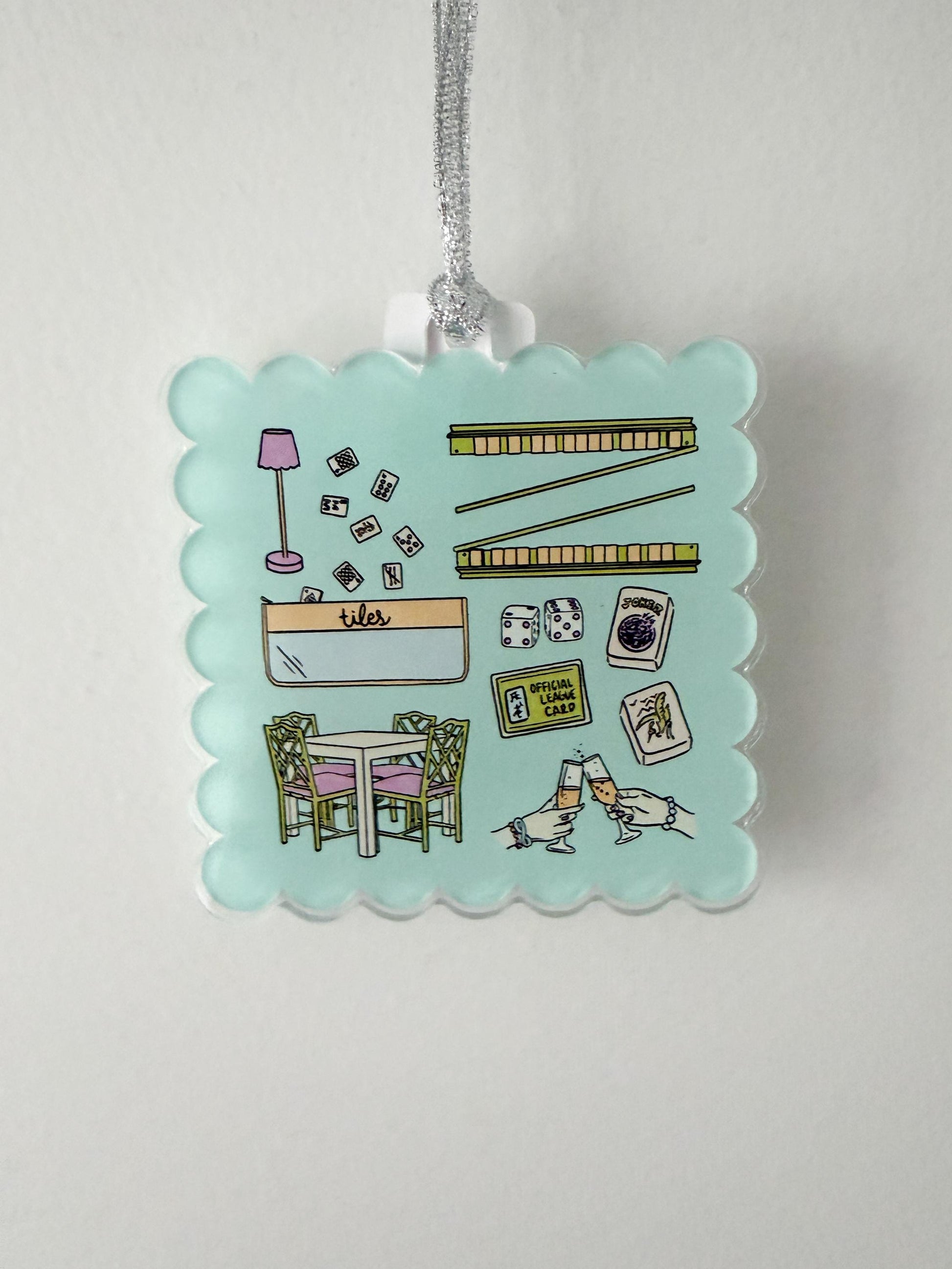 Mahjong Ornament | Acrylic Christmas Ornament | Mahjong Gift | Mahjong League Gift | Holiday Ornament | Mahjong Decor | Gift for Her