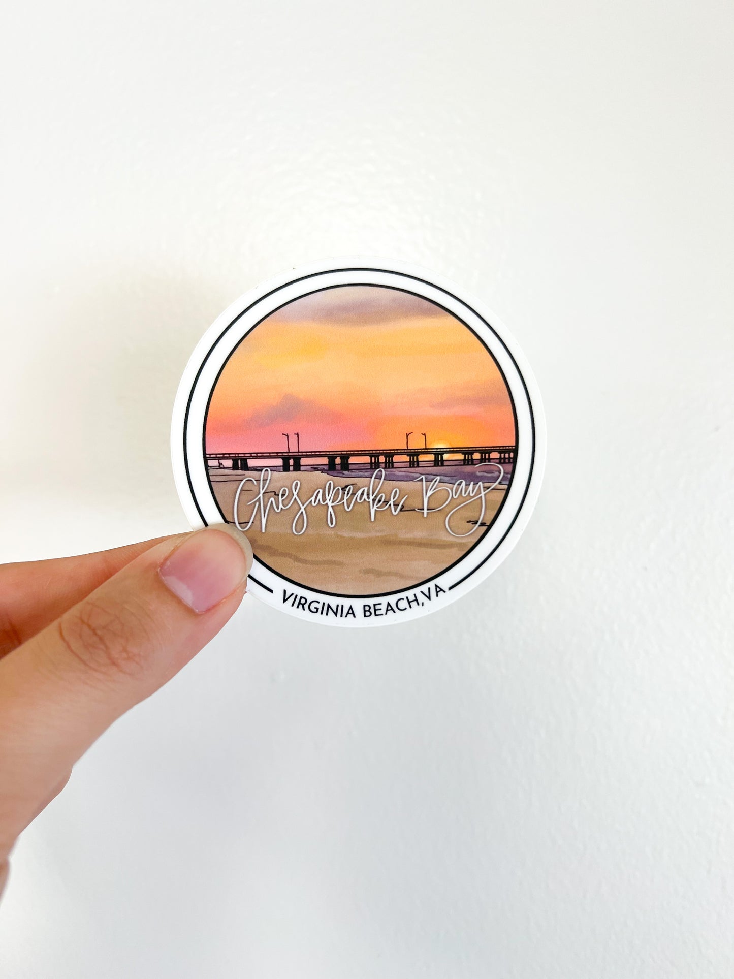 Chesapeake bay sunset Circle Sticker - Entrance Collection