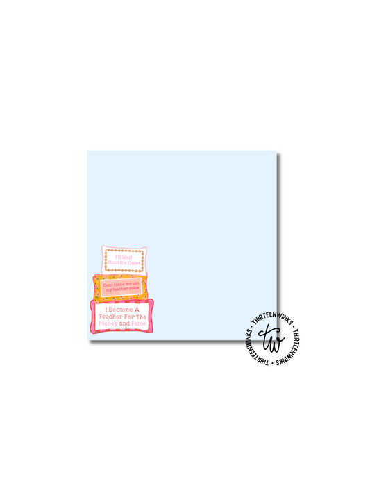 Needlepoint Teacher Pillow Post-It Notes - Grandmillennial