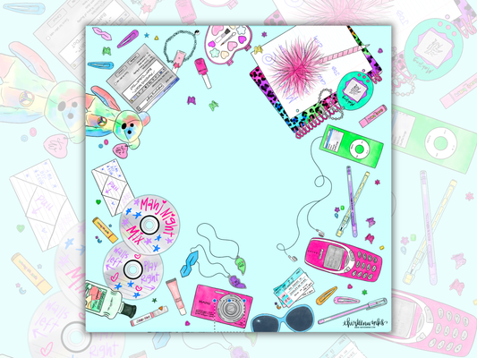 Y2K Mahjong Mat | 33" Neoprene Square Mat | PREORDER