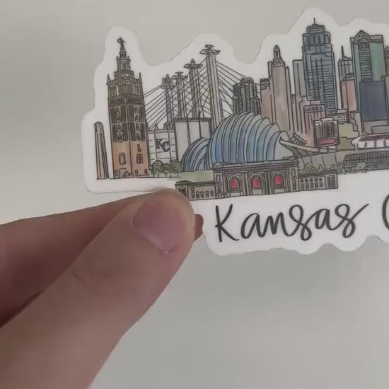 Kansas City Skyline Sticker, Missouri ,chiefs, royals ,Kansas