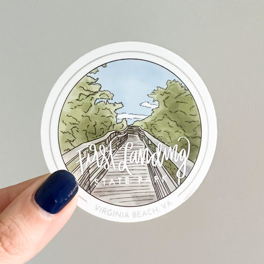 First Landing State Park Circle Sticker - Entrance Collection