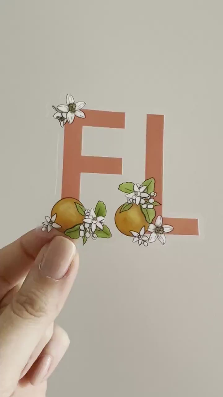 FL - State Flower Sticker - Florida - Orange Blossom - Florida Sticker