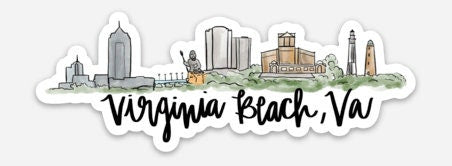Virginia Beach Virginia Skyline sticker
