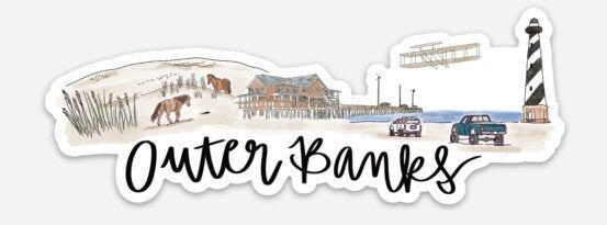 Outer Banks NC Skyline sticker